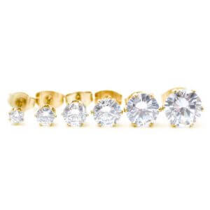 2-pack guld kristall piercing örhänge piercingsmycke