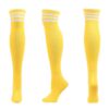 Randiga knästrumpor gul vita ränder - höga strumpor