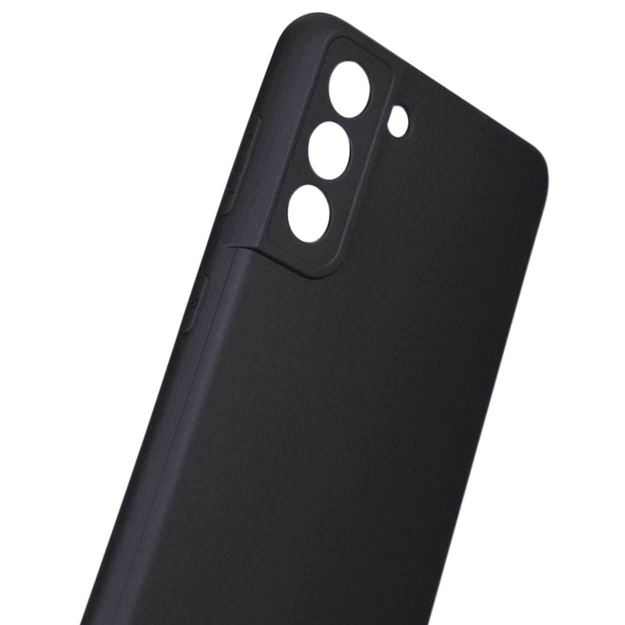 Tunt svart galaxy s21 ultra skal mobilskal med linsskydd