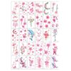 30-pack Temporära Fake Tatueringar Gnuggisar Rosa Blommor