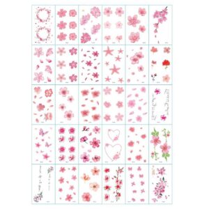 30-pack Temporära Fake Tatueringar Gnuggisar Sakura Blommor
