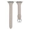Apple watch 42/44/45 läderarmband grå slim