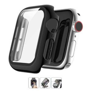 Apple watch 7 45mm skal case med tempererat glas svart
