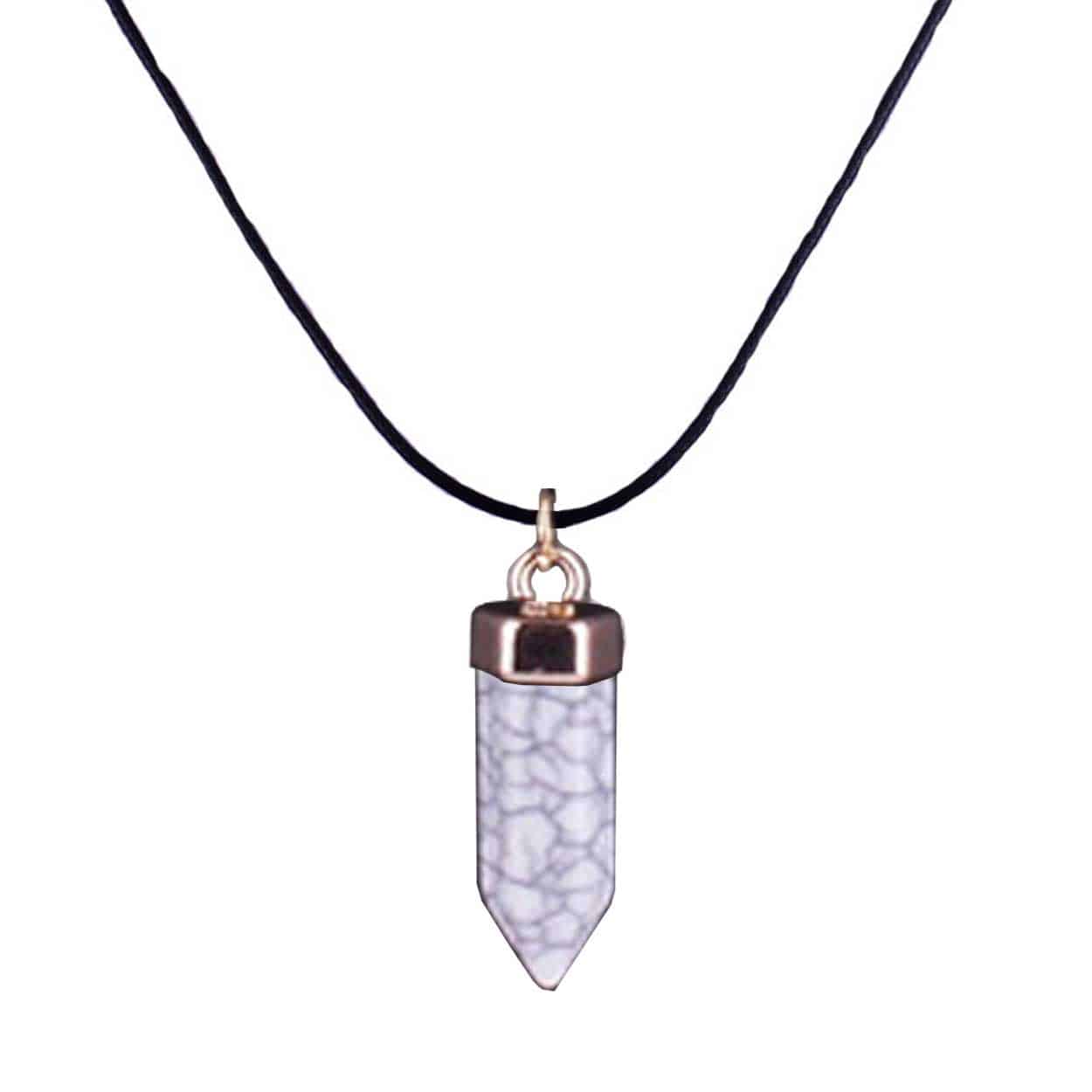 Halsband med vit howlit energisten av resin quarts