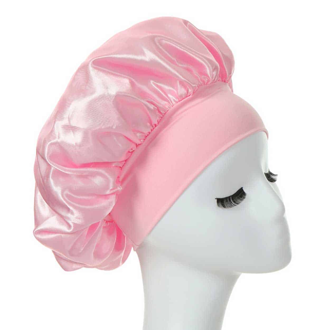 Sovmössa - satin bonnet - sleep cap svart one size