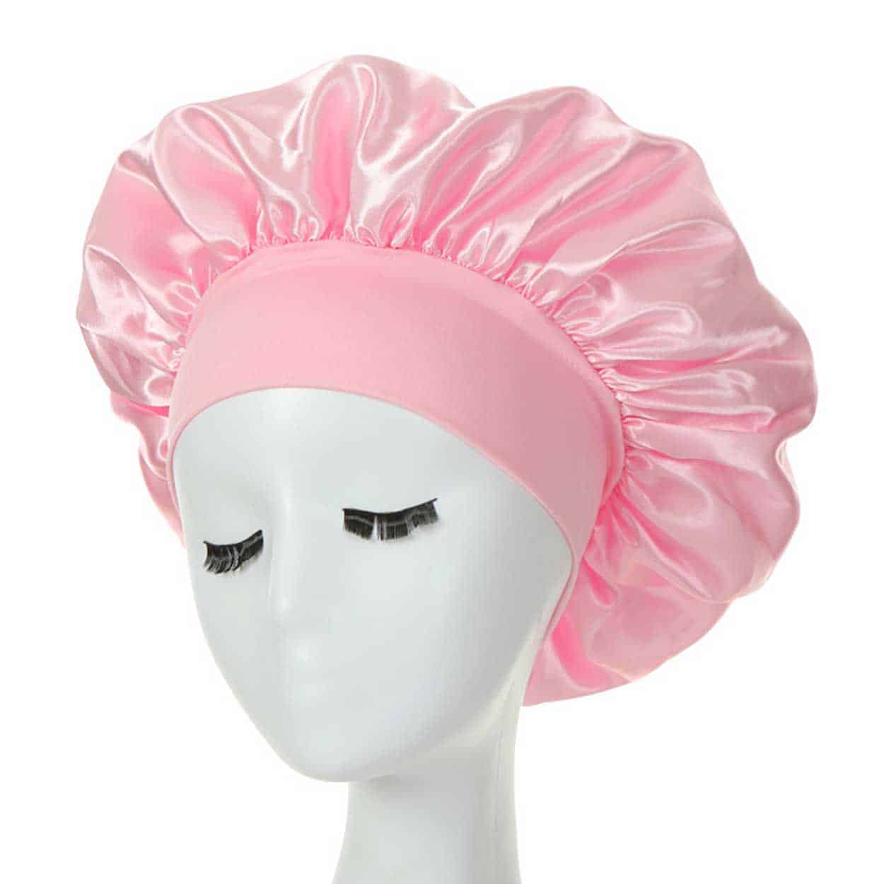 Sovmössa - satin bonnet - sleep cap svart one size