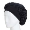 Sovmössa - satin bonnet - sleep cap svart one size