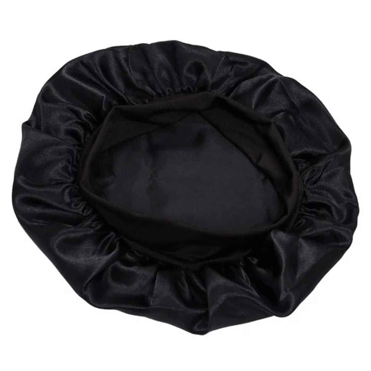Sovmössa - satin bonnet - sleep cap svart one size