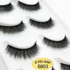 5-par lösögonfransar 3d faux mink - g803 svart