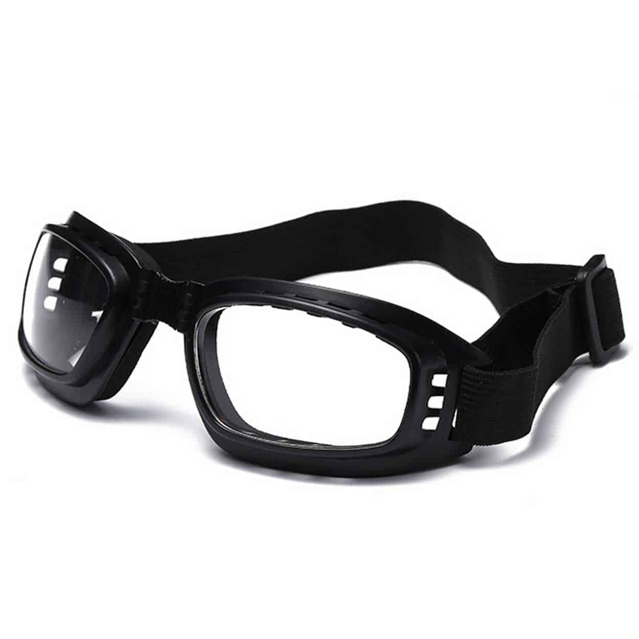 Motorcykelglasögon retro mc svart klart glas