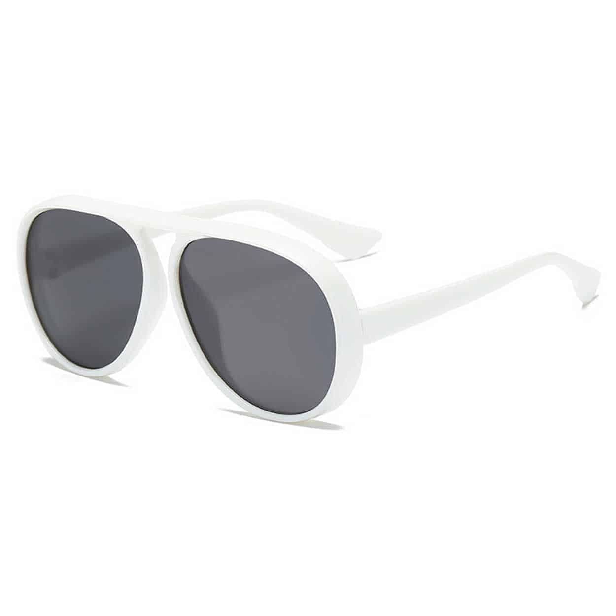 Solglasögon pilot aviator vit
