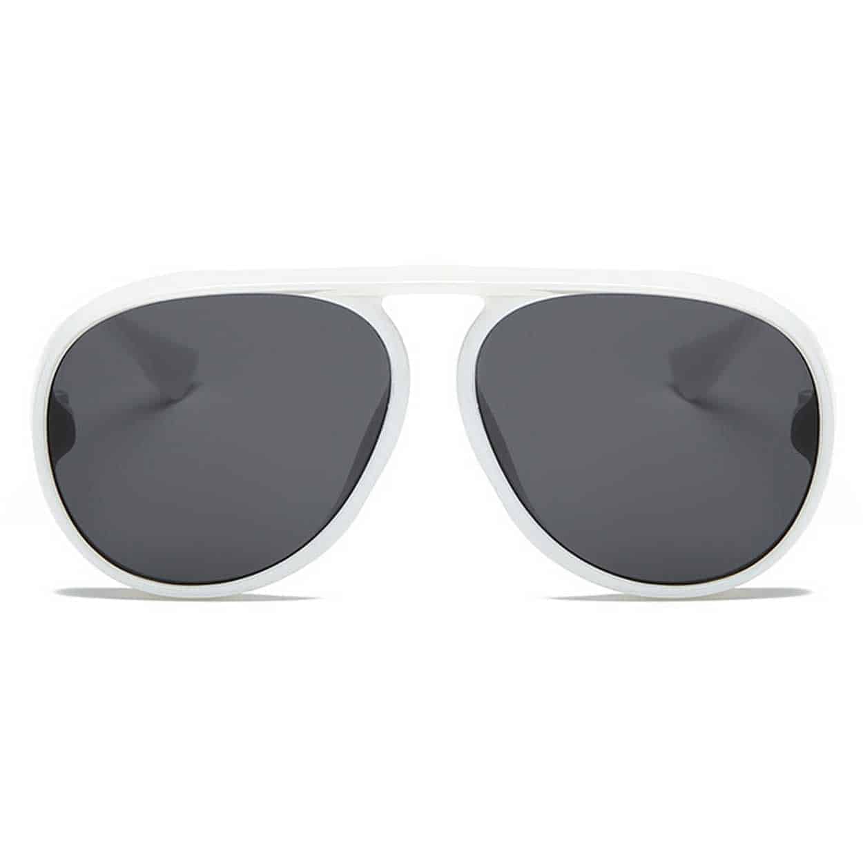 Solglasögon pilot aviator vit