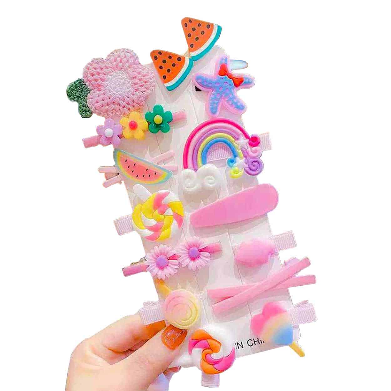 Hårklämmor för barn 14-pack färgglada hårclips
