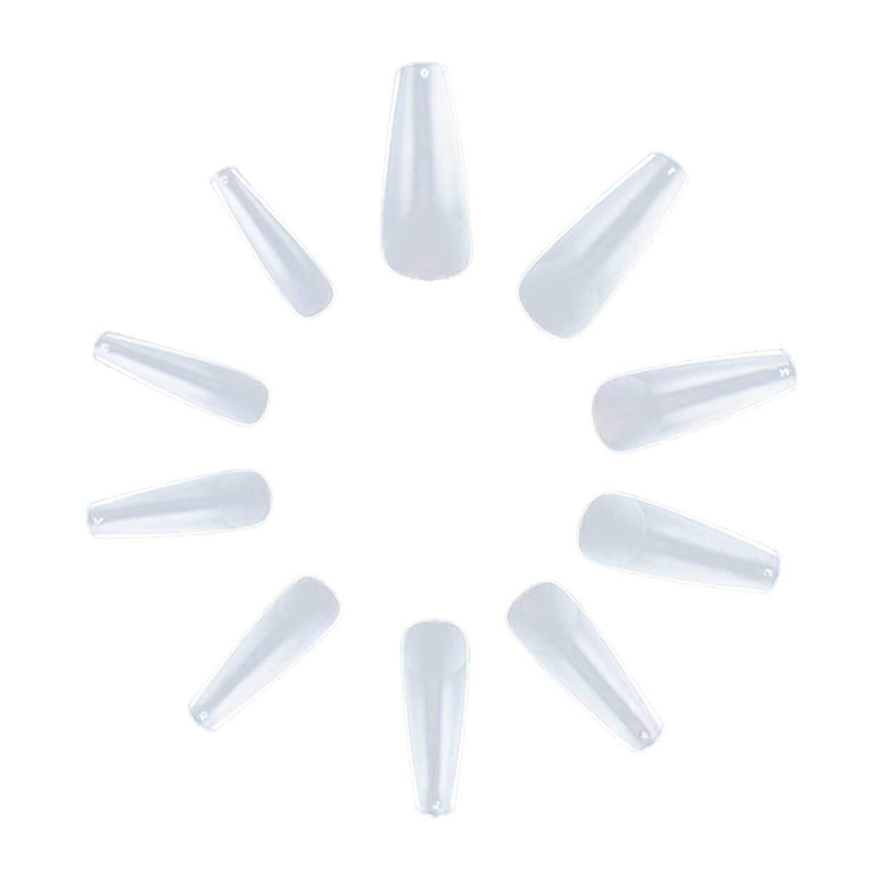 500st nageltippar ballerina clear lösnaglar akryl tippar