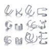 Fake Helix Piercing 12-pack Örhänge Ear Cuff Utan Hål Silver