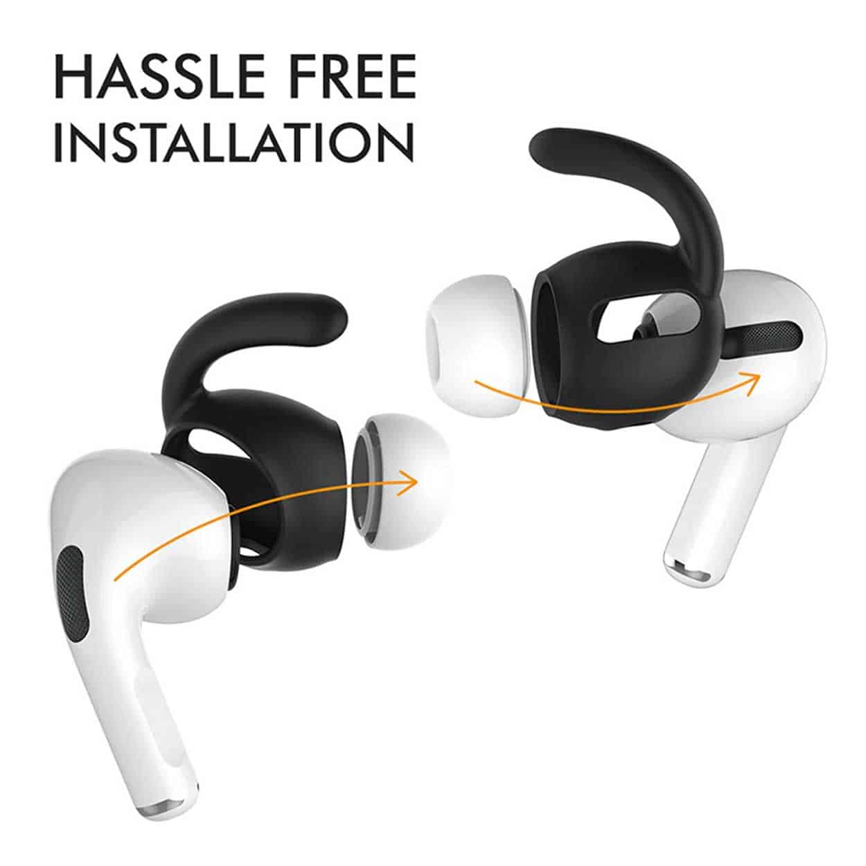 Airpods pro öronkrokar - silikon earhooks svart