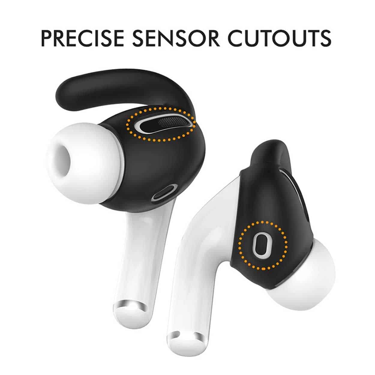 Airpods pro öronkrokar - silikon earhooks svart