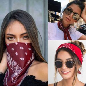 Bandana Scarf Sjal Snusnäsduk Paisleymönster Rosa