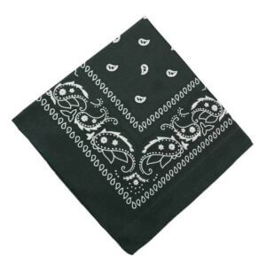 Bandana Scarf Sjal Snusnäsduk Paisleymönster Mörk Grön