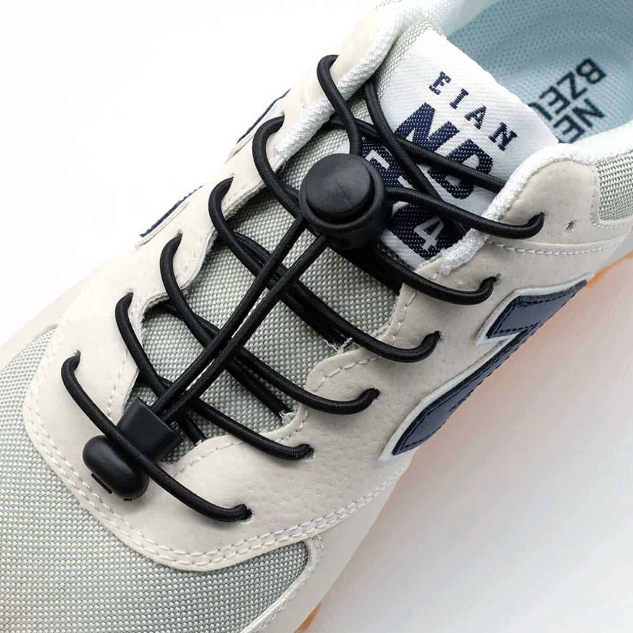 Elastiska skosnören (inklusive dragsko) - no tie shoelaces - mörk grå
