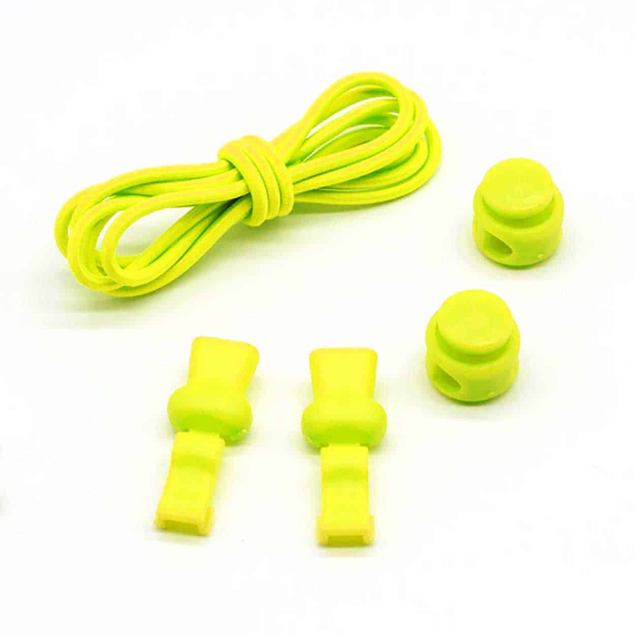 Elastiska skosnören (inklusive dragsko) - no tie shoelaces - neon gul