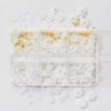 Rhinestone nageldekorationer i ask - pärlor blommor kristaller