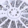 Nageldekor rhinestone 4-storlekar kristaller - silver clear