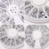 Nageldekor rhinestone 4-storlekar kristaller - silver clear