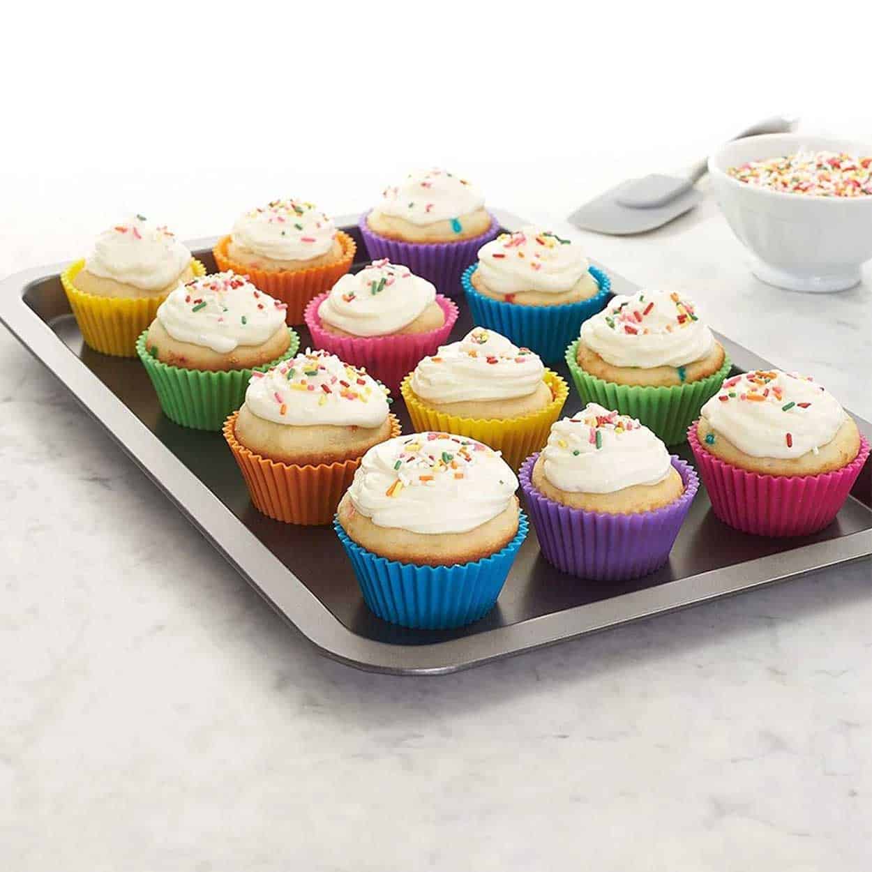 Silikon muffinsformar / bullformar - 12-pack bakformar