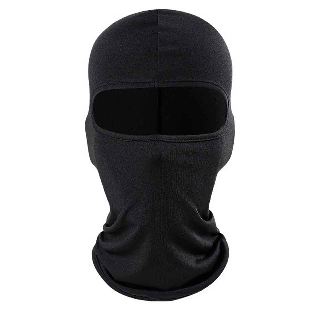 Tunn svart balaclava skidmask rånarluva 1 hål