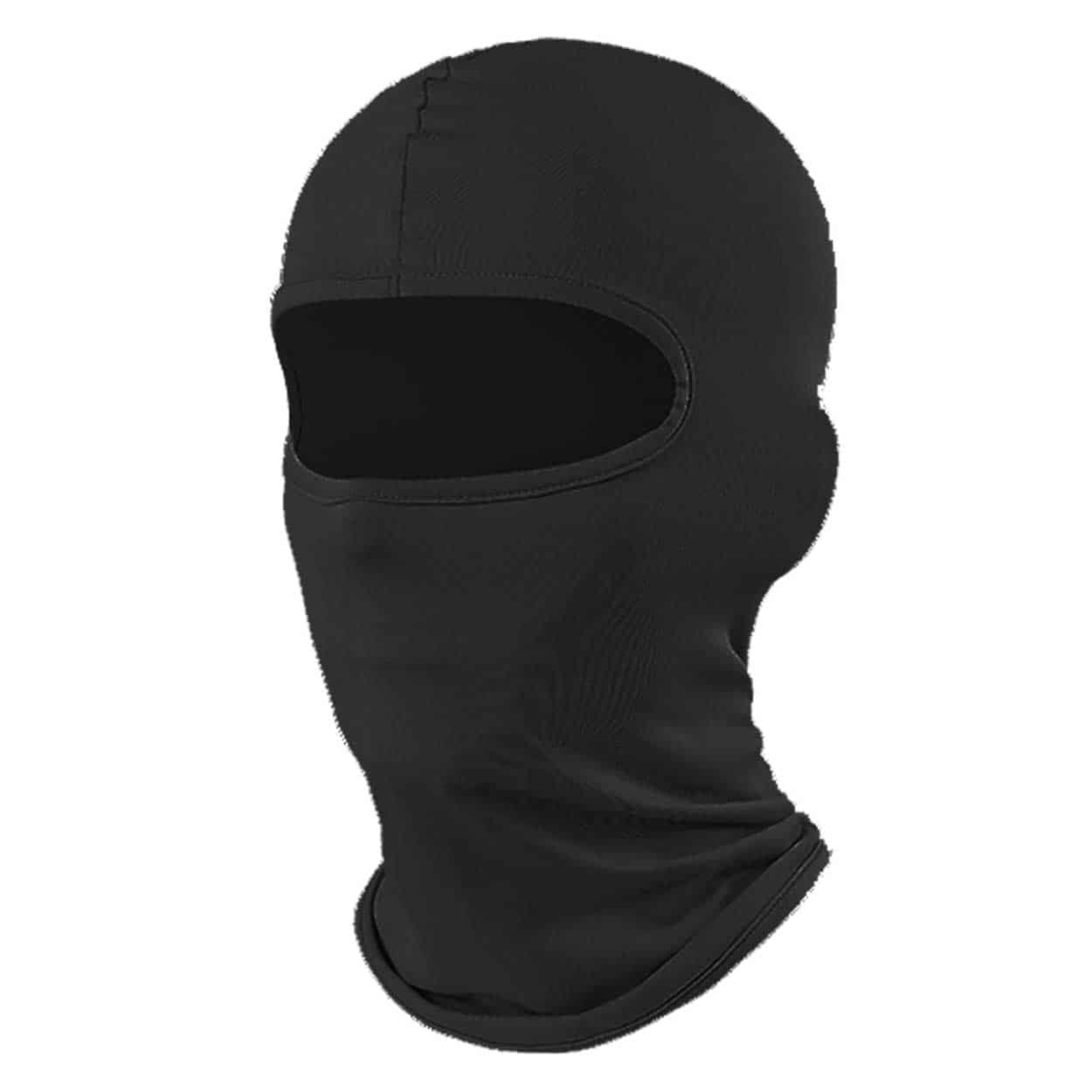 Tunn svart balaclava skidmask rånarluva 1 hål