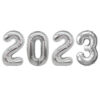 2023 Sifferballonger I Silver För Nyår 102cm Stora