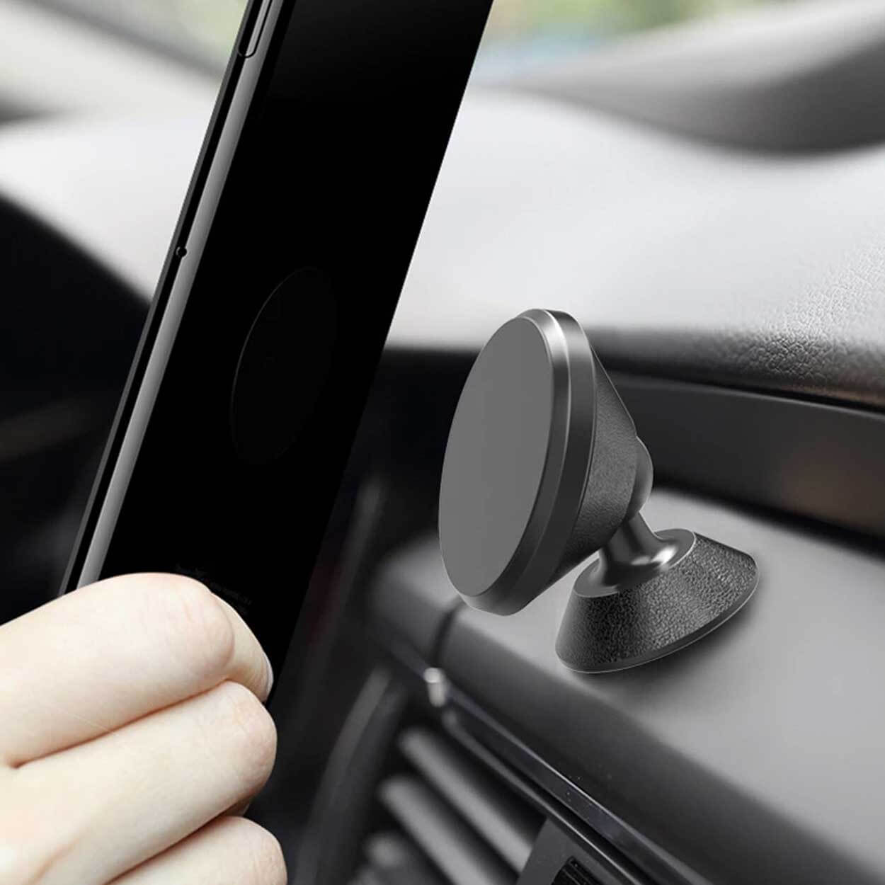 360° magnet mobilhållare självhäftande bilhållare silver