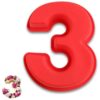 Stor Bakform Silikon Tårtform Siffra Nummer 3