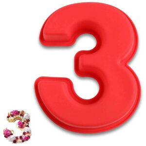 Stor Bakform Silikon Tårtform Siffra Nummer 3