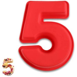 Stor Bakform Silikon Tårtform Siffra Nummer 5