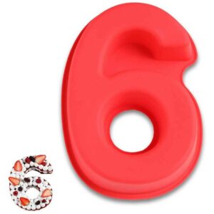 Stor Bakform Silikon Tårtform Siffra Nummer 6