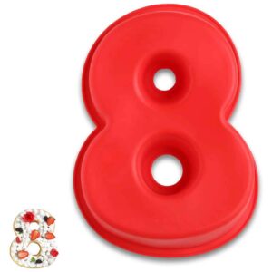 Stor Bakform Silikon Tårtform Siffra Nummer 8