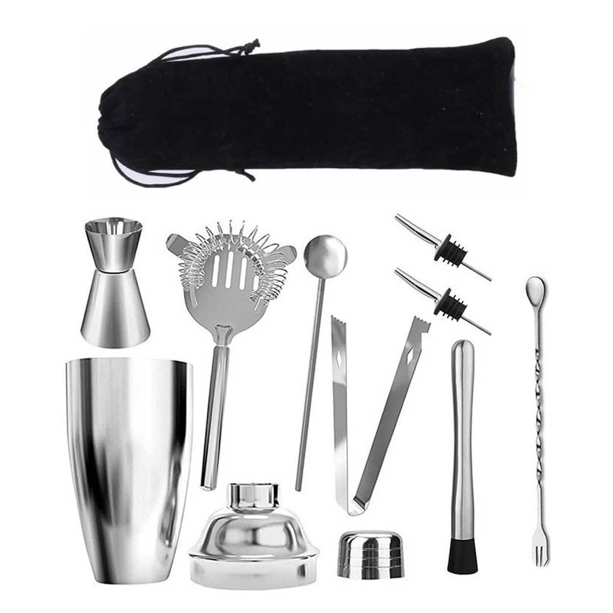 Cocktailset 9-delar barset 550ml shaker rostfritt stål