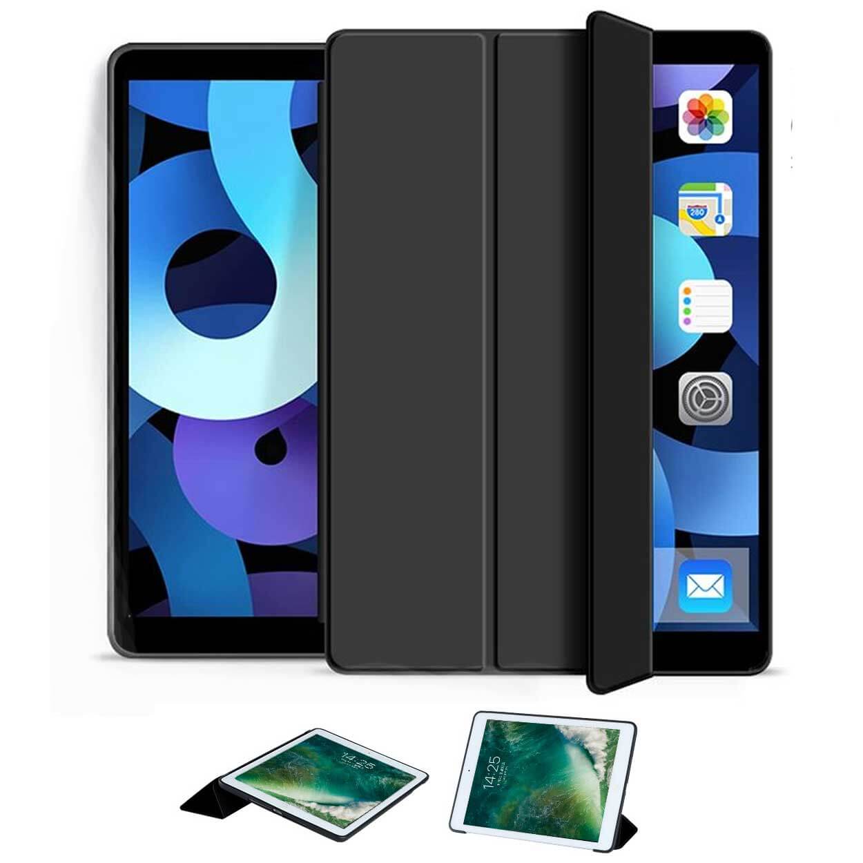 Ipad air 4/5 10,9" skal fodral tri-fold smart case svart