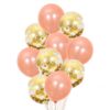10-pack Ballonger Konfettiballonger Födelsedag Guld Roséguld