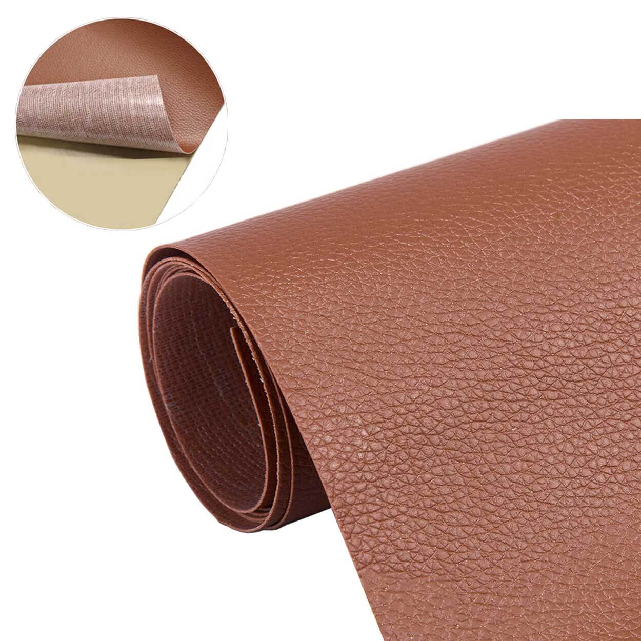 Självhäftande skinn fix repair dekor patch för soffa brun 35*137