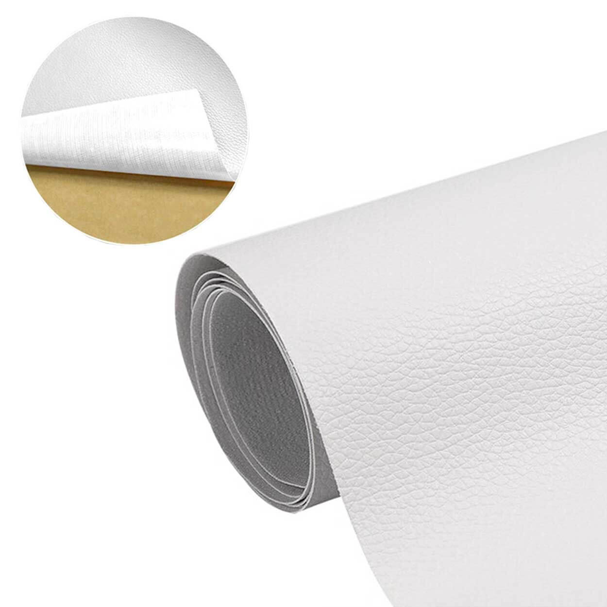 Självhäftande skinn fix repair dekor patch för soffa vit 35*137