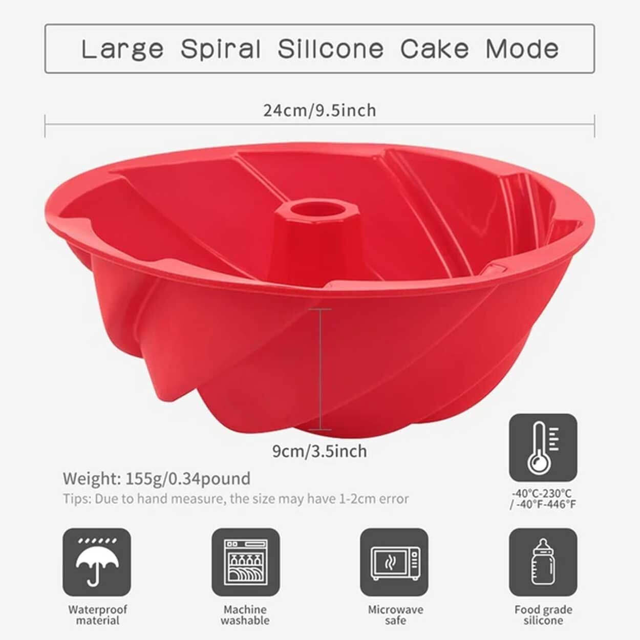Spiral bakform sockerkaksform tårtform silikon