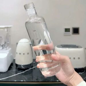 Glas Vattenflaska Med Tidsmarkör 500ml Genomskinlig