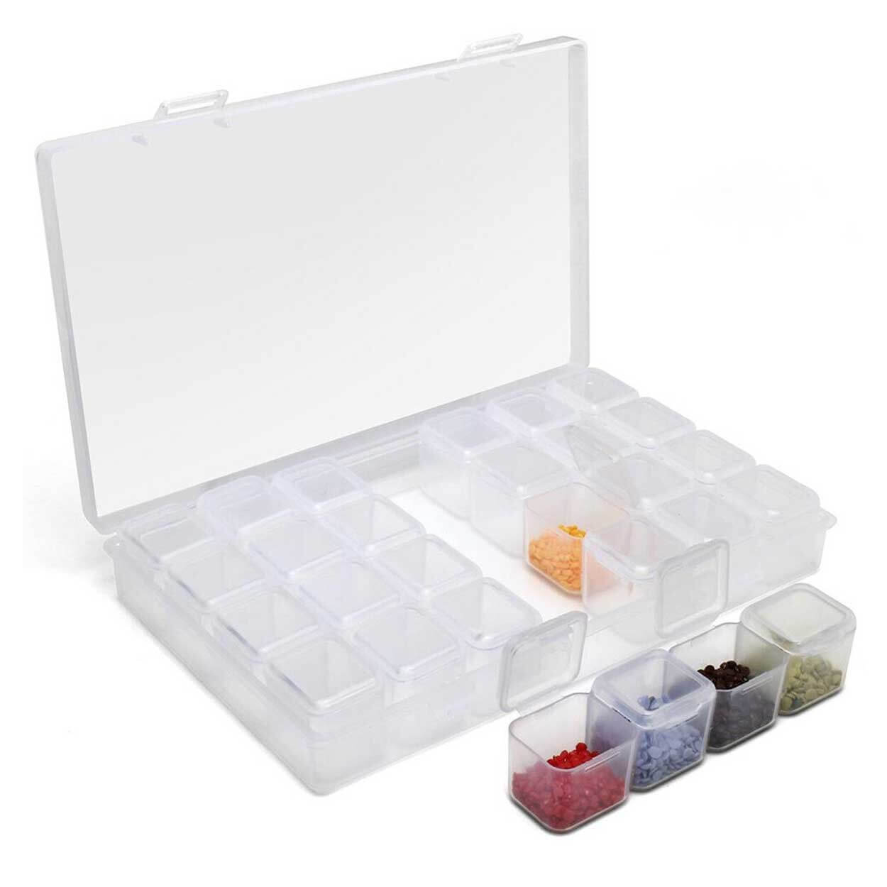 28 fack förvaringsbox diamond painting småförvaring pärlor