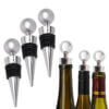 3-pack vinkork i metall - vinpropp vinförslutare silver