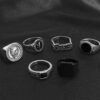 6-pack klackringar herringar - ringar för herr silver