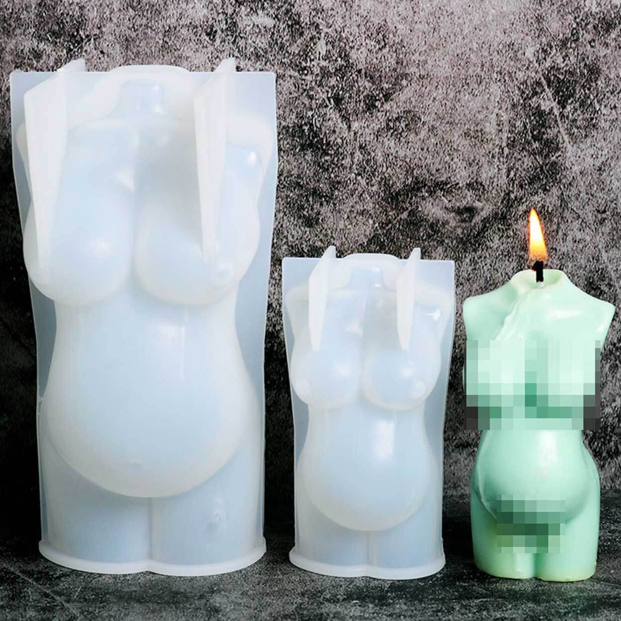 Ljusform stearinljus gravid kvinna 3d 9cm