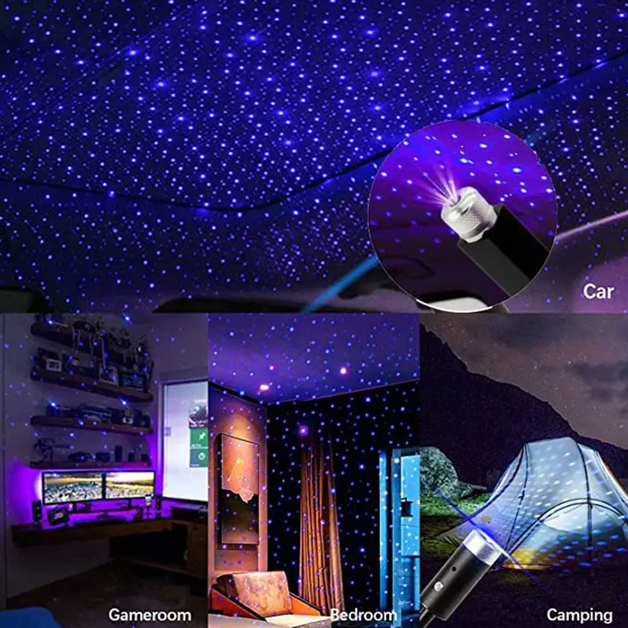 Galaxy projektor led discolampa för bilen usb